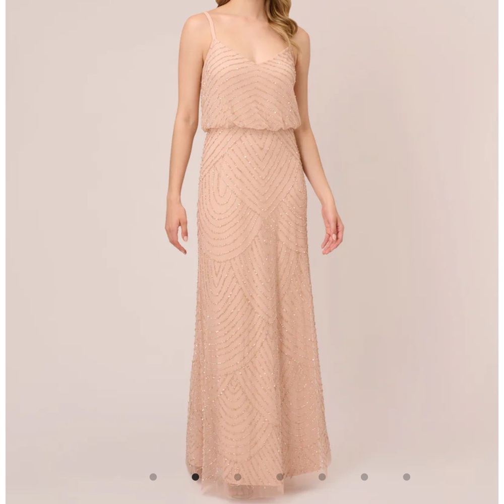 ADRIANNA PAPELL Beaded Bluson Gown